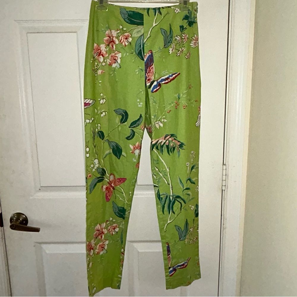 Steven Stolman Floral Butterfly Print Statement Pants